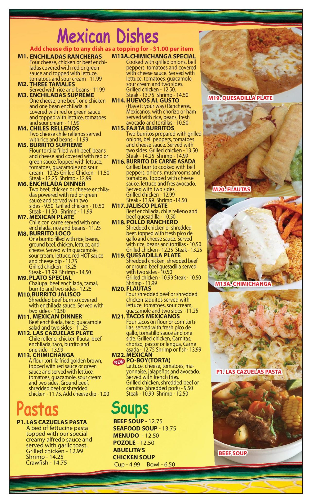 Menu - Las Cazuelas Mexican Grill